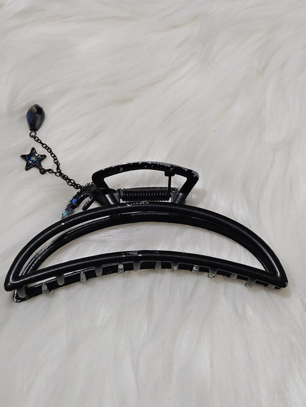 Black cresent moon hair claw